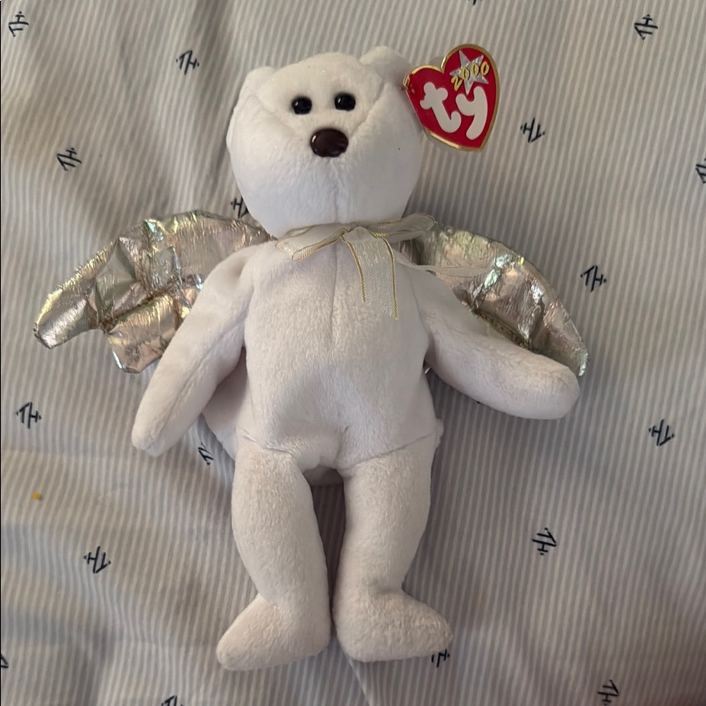 Ty White and Silver Angelic Plush Stuffed Animal